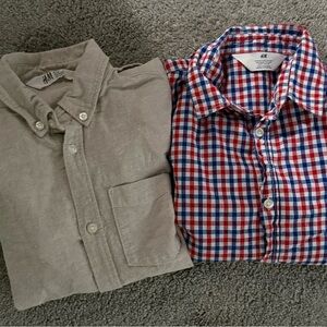 H&M Kid’s Beige and Red-Blue Checkered Shirts